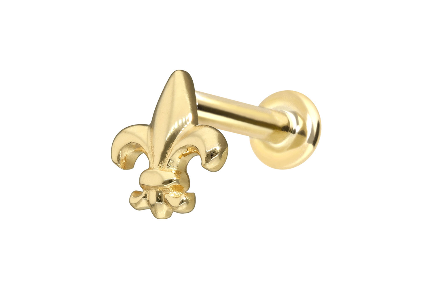 14 Karat Gold Labret Piercing mit Push Fit LILIE